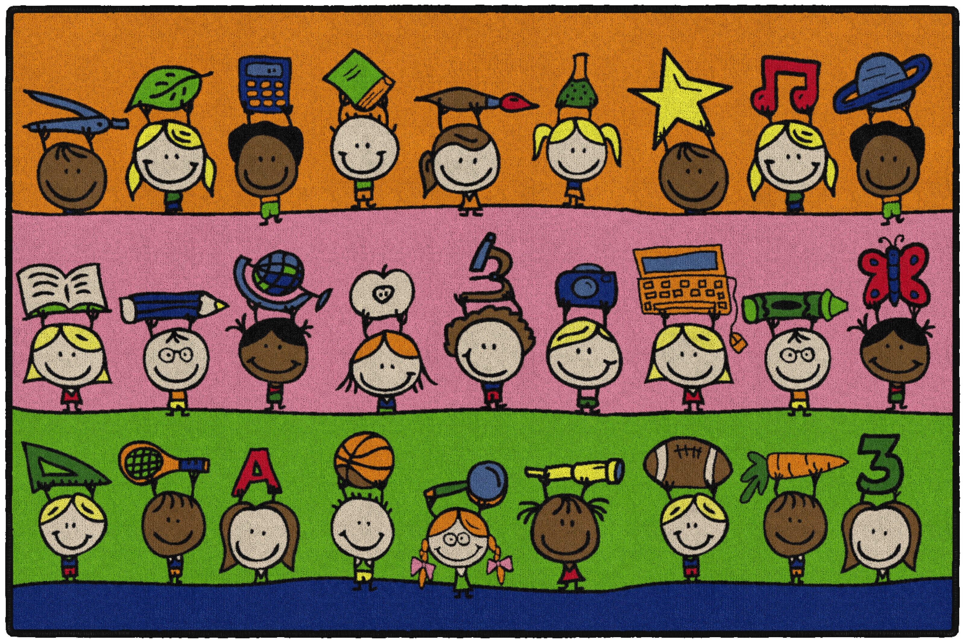 Flagship Carpets Fun at School Carpet, Rectangle 4002314