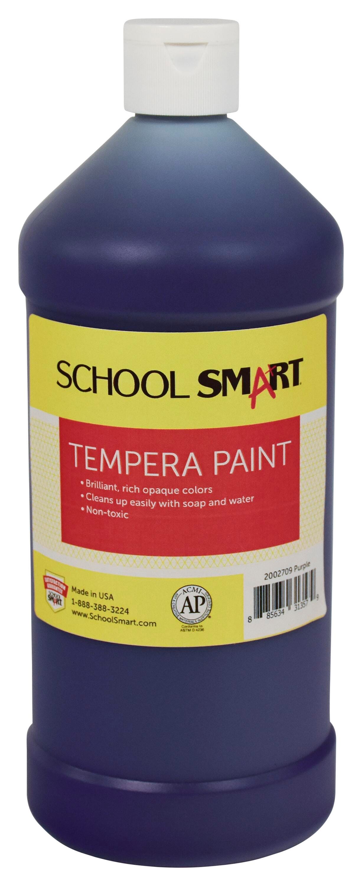 School Smart Tempera Paint, Purple, 1 Quart Bottle Item Number 2002709