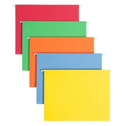 Smead Hanging File Folder, Letter Size, 1/5 Cut Tabs, Assorted Colors, Pack of 25
