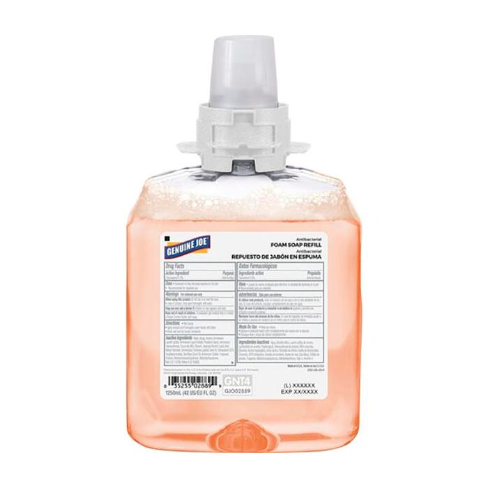 Genuine Joe Antibacterial Foam Soap Refill, Orange Blossom, 42.3 Ounces, Case of 4