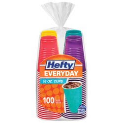 Hefty Everyday Disposable Party Cups, 16 Ounces, Pack of 100, Item Number 1574346
