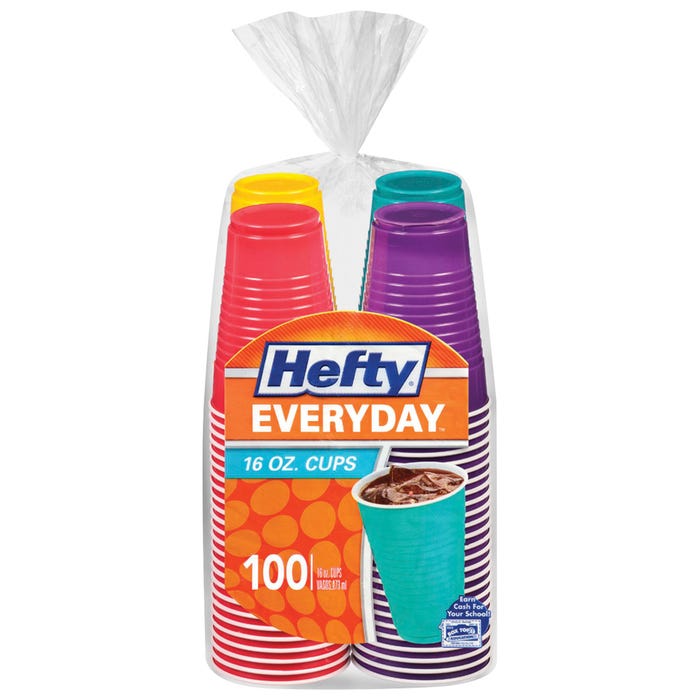 Hefty Everyday Disposable Party Cups, 16 Ounces, Pack of 100