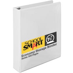 Image for School Smart Round Ring Binder, Polypropylene, 1-1/2 Inches, White from School Specialty