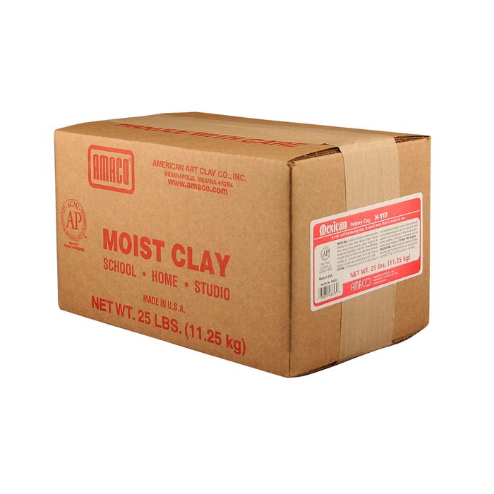 AMACO Mexican Pottery Ready-for-Use Self-Hardening Modeling Clay, 25 Pounds, Red