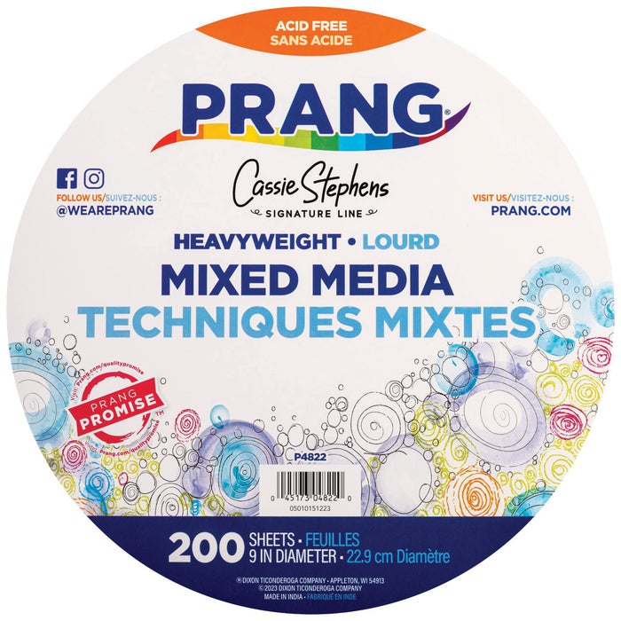 Prang Mixed Media Paper Circles By Cassie Stephens, White, 9 Inch Diameter, 200 Sheets