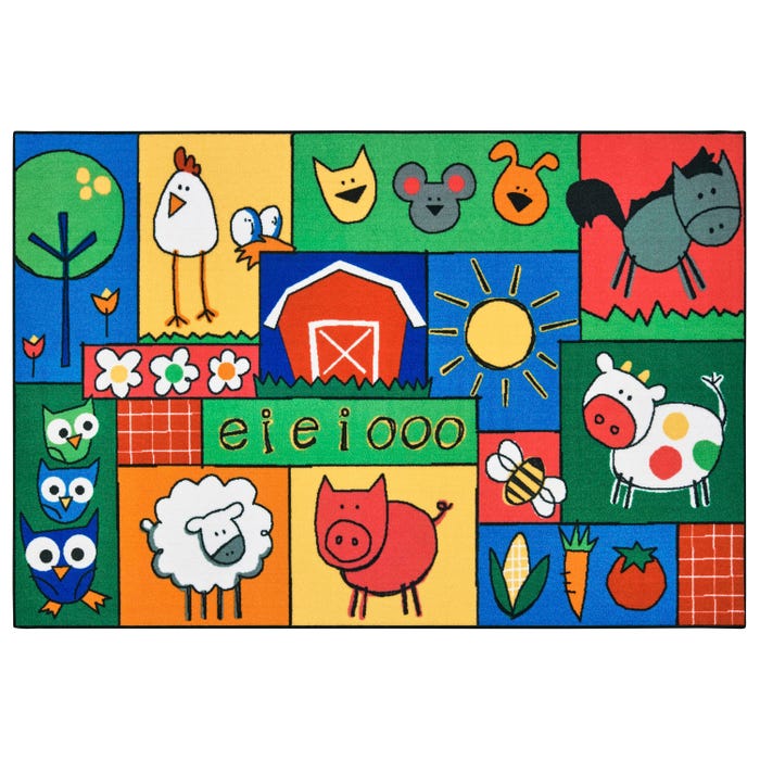Carpets for Kids KID$Value Old MacDonald's Farm Carpet, Rectangle