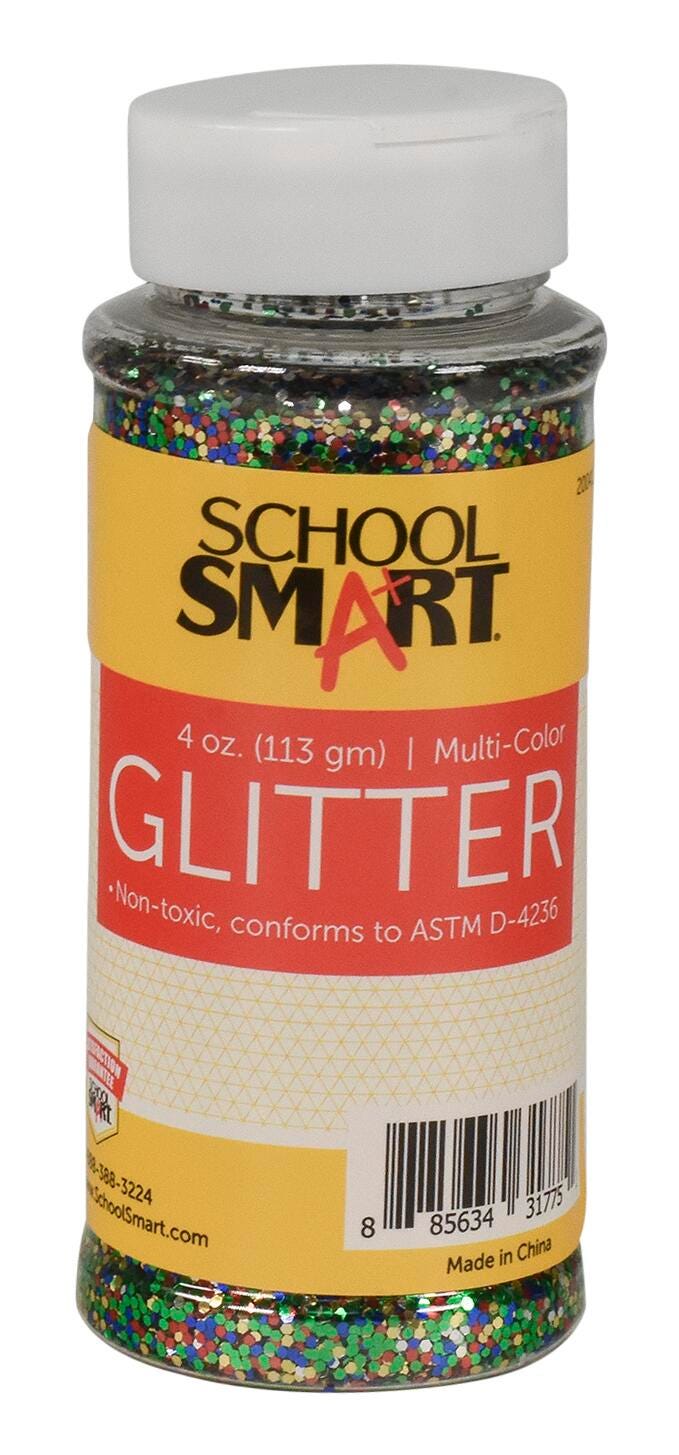Image for School Smart Craft Glitter, 4 Ounce Jar, Multi-Color from School Specialty