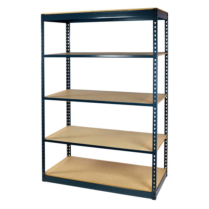 Jaken Boltless 5-Shelf Storage w/ Board, 48 x 24 x 84 Inches, Steel, Gray