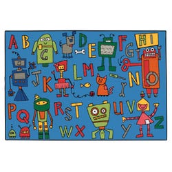 Carpets for Kids KID$Value Reading Robots Rug, 4 x 6 Feet, Rectangle, Multicolored, Item Number 1536802