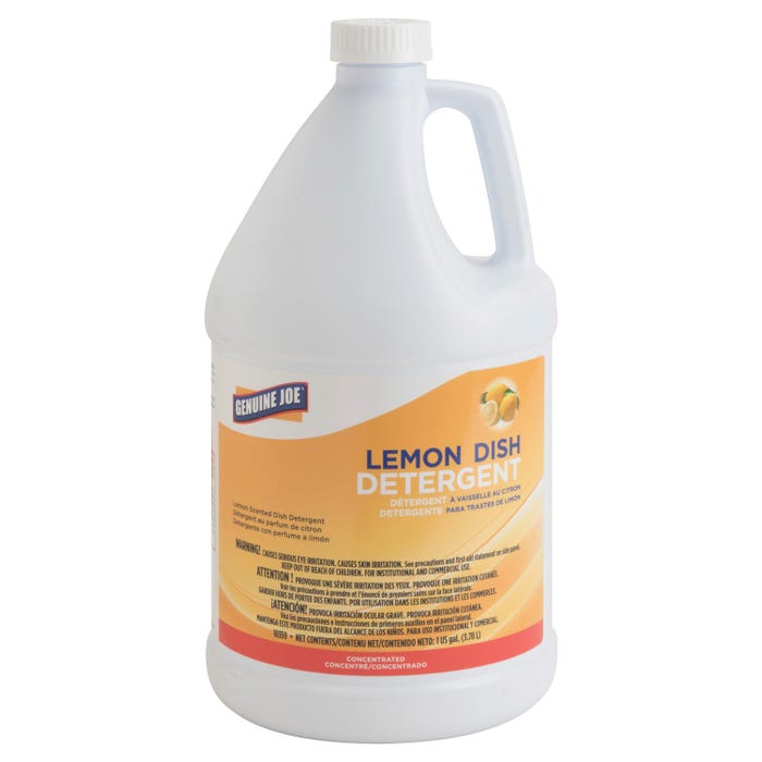 Genuine Joe Lemon Dish Detergent, 1 Gallon, Lemon Scent, Pack of 4