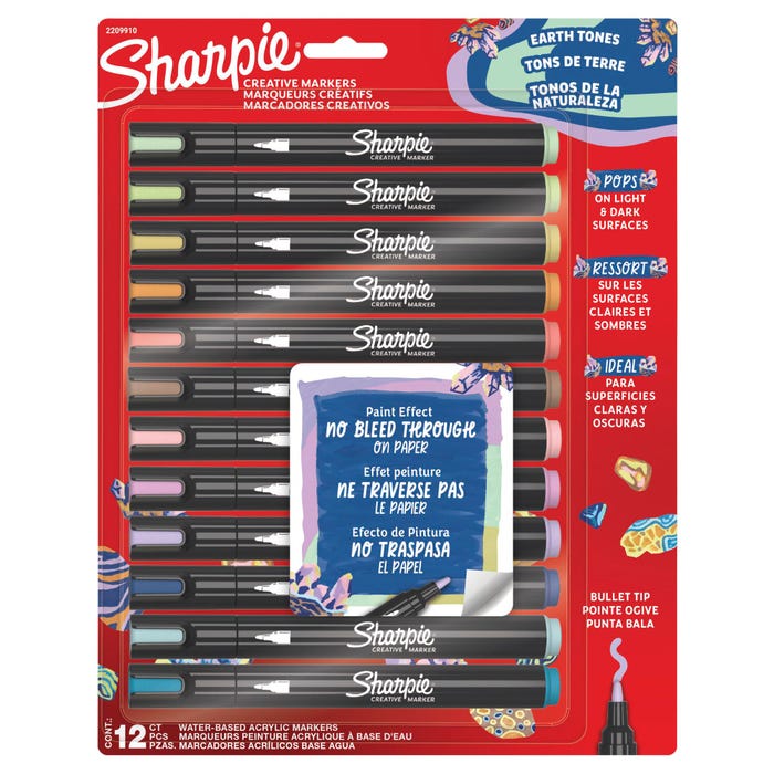 Sharpie Creative Markers, Bullet Tip, Assorted Earthtone Colors, Set of 12