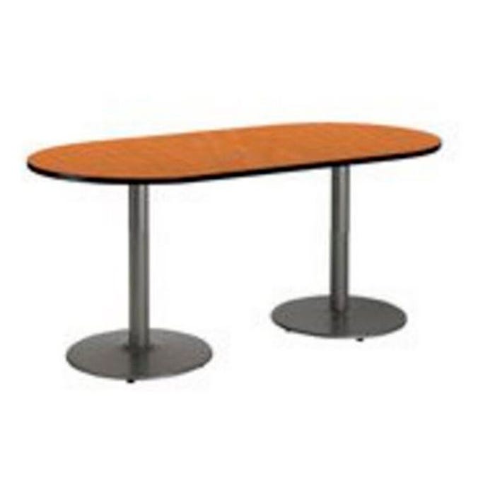 KFI Seating Racetrack Bar Height Cafe Pedestal Table, Round Base