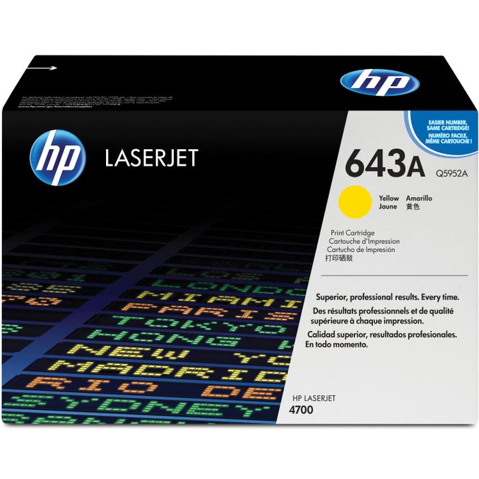 HP 643A Ink Cartridge, Q5952A, Yellow