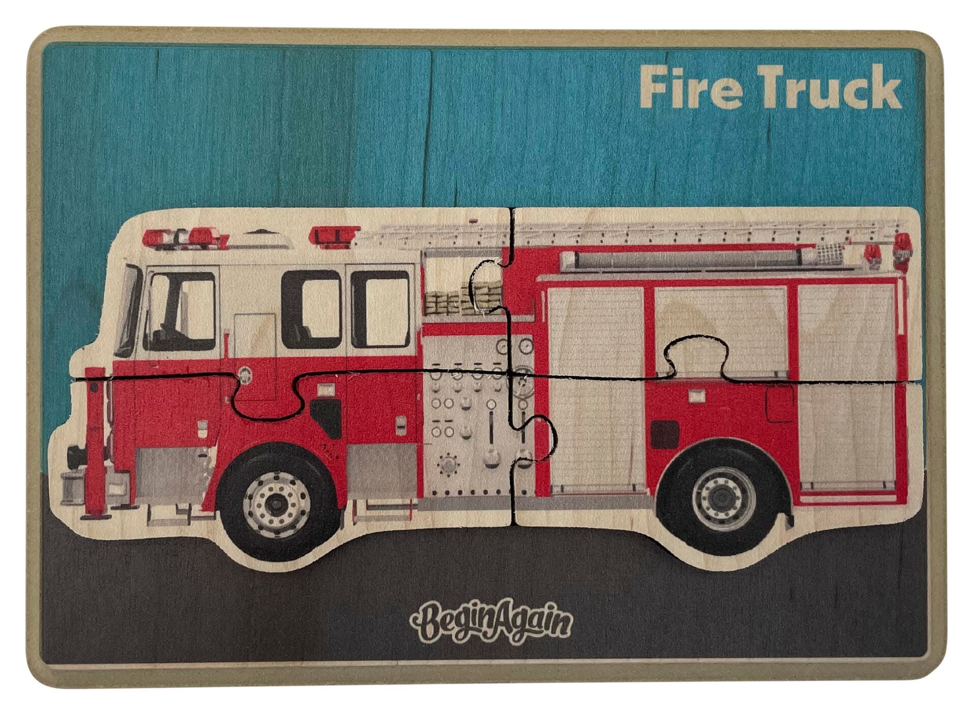 BeginAgain Fire Truck Puzzle, 4 Pieces 2151219