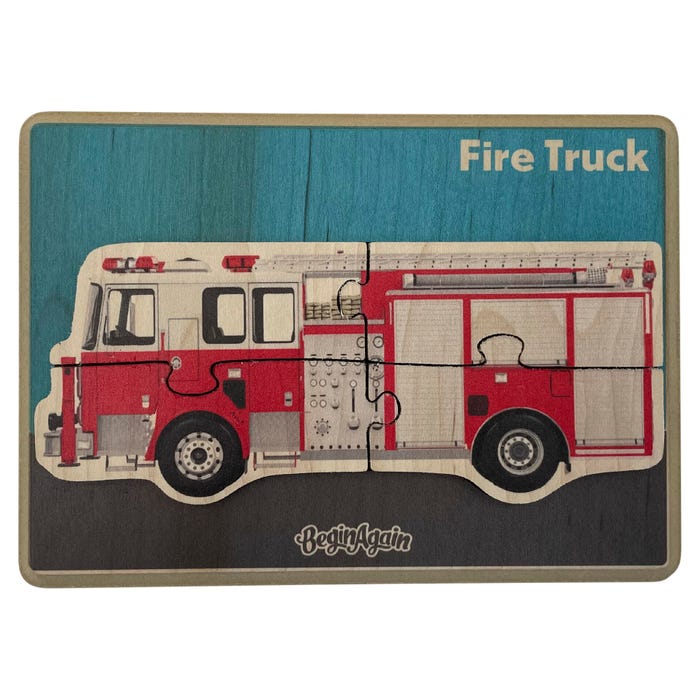 BeginAgain Fire Truck Puzzle, 4 Pieces