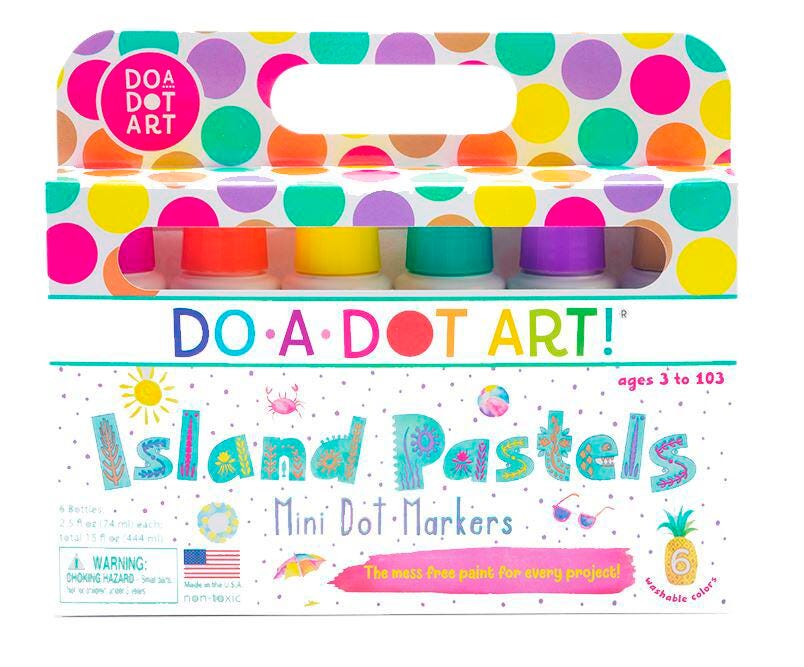 Image for Do-A-Dot Art Paint Washable Markers, Mini Dauber Tip, Assorted Island Pastel Colors, Set of 6 from School Specialty