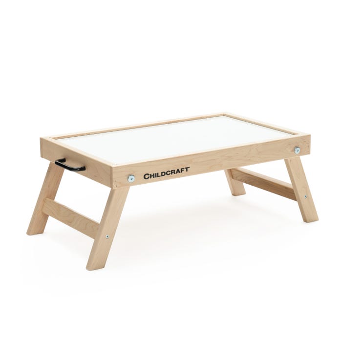 Childcraft Folding Wood Tray with Dry Erase Markerboard, Folding Legs, 25-1/2 x 13-3/4 x 9 Inches
