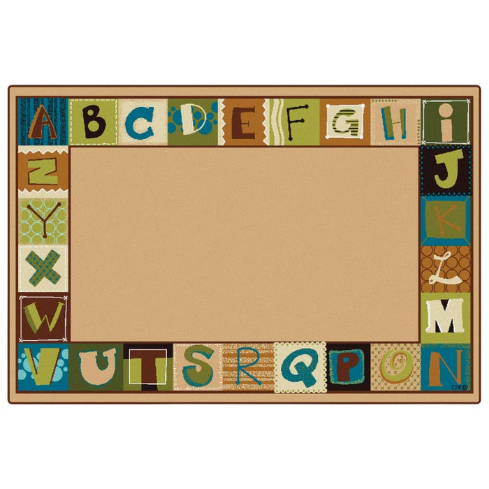 Carpets for Kids KIDSoft Toddler Alphabet Blocks Border, Rectangle