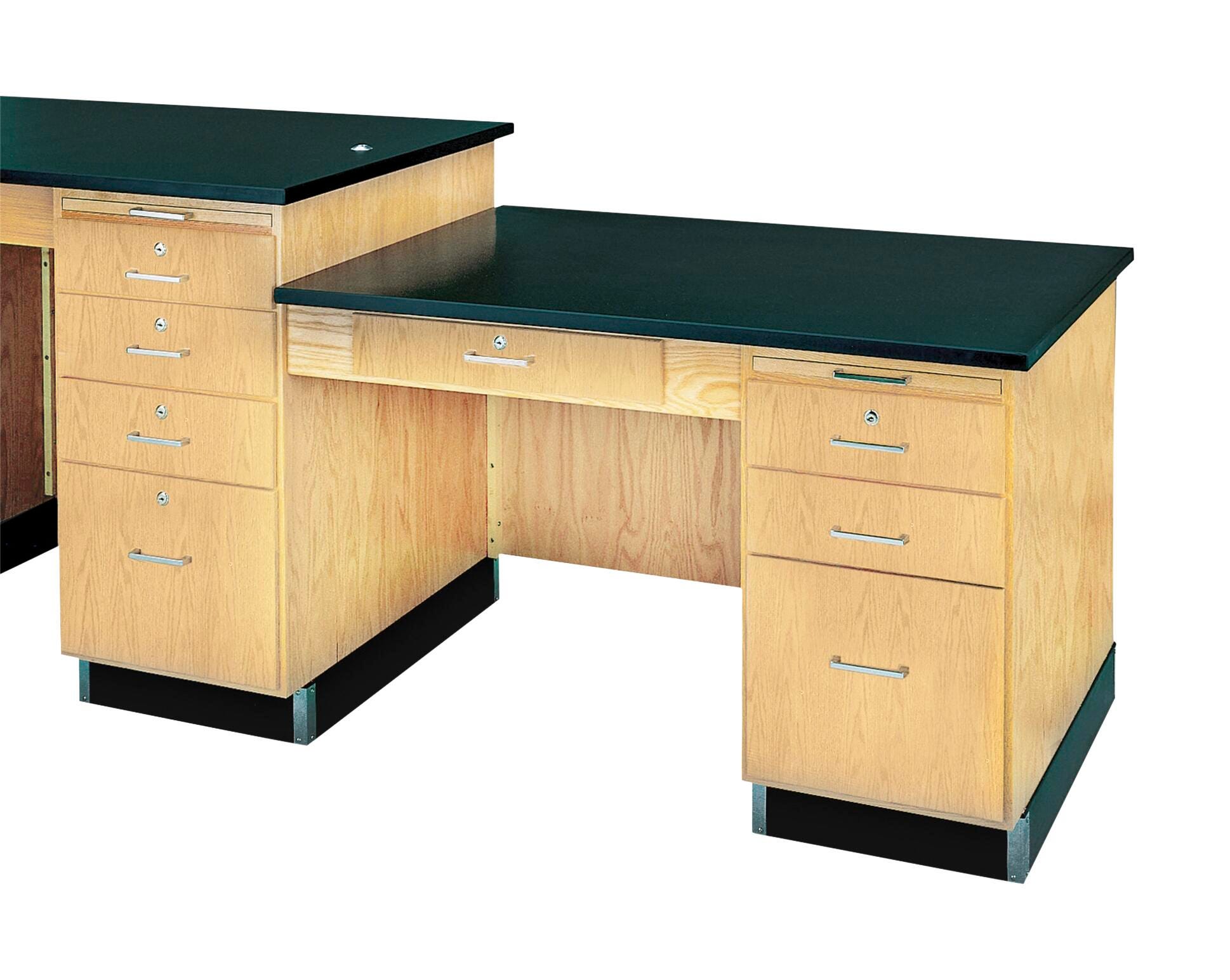 Image for Diversified Spaces Kinetic Instructor's Side Desk, 48 x 30 x 30 Inches, Epoxy Resin, Oak Veneer from School Specialty