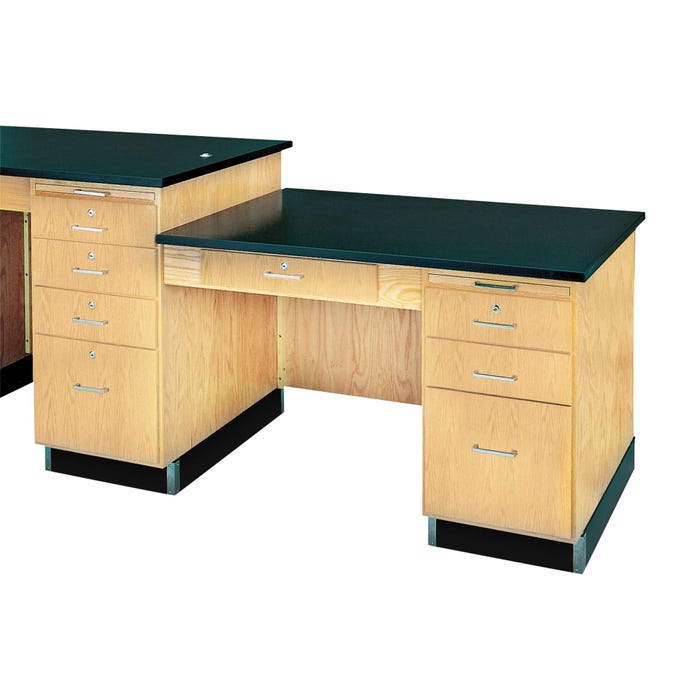 Diversified Spaces Kinetic Instructor's Side Desk, 48 x 30 x 30 Inches, Epoxy Resin, Oak Veneer