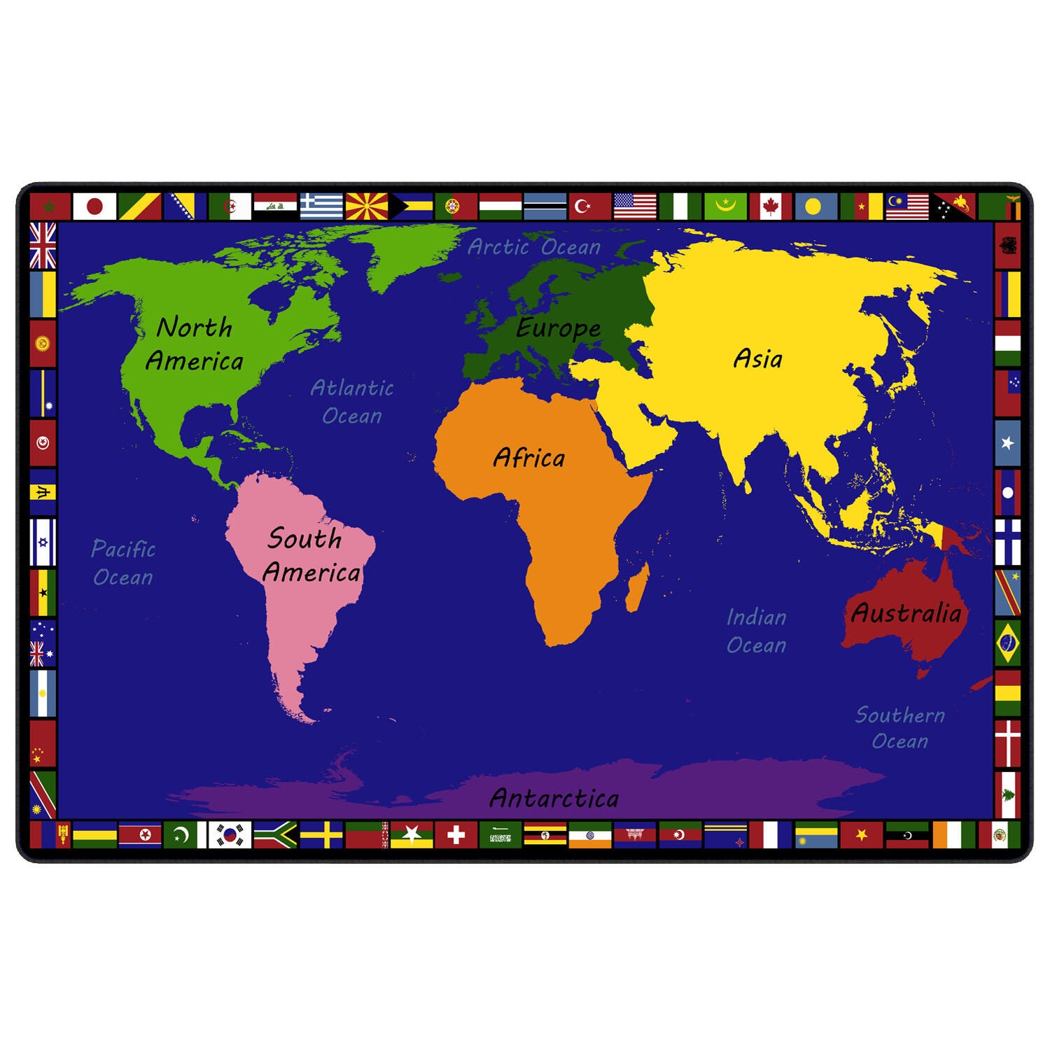 Childcraft Geography World Map Carpet, Rectangle 4002091