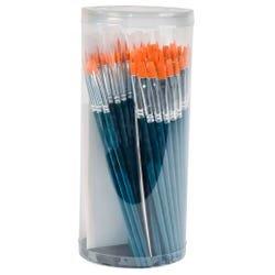 Image for Sax Silk Golden Taklon Paint Brushes, Flat & Round Types, Assorted Sizes, Set of 108 from School Specialty