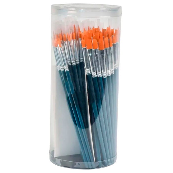 Sax Silk Golden Taklon Paint Brushes, Flat & Round Types, Assorted Sizes, Set of 108