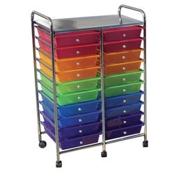 Mobile Organizer, 20 Drawers, 25 x 38 x 15-1/4 Inches, Multiple Colors, Item Number 406832