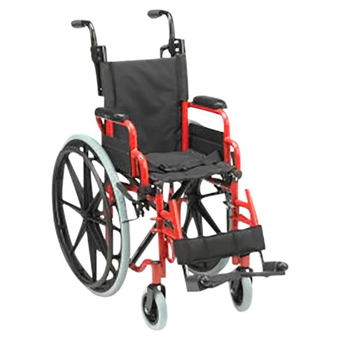 Inspired by Drive Wallaby Pediatric Folding Wheelchair, 12 Inches, Firetruck Red