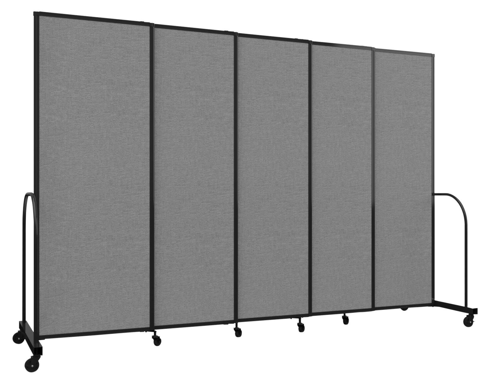 Screenflex Freestanding Sliding Room Divider, 5 Panels, 11 Feet 3 Inches W, Black Trim 4002534
