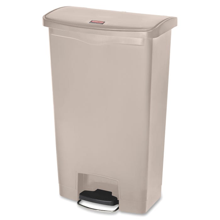 Rubbermaid Commercial Slim Jim Front Step Container, 18 Gallon, Beige
