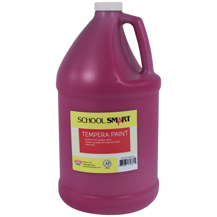 School Smart Tempera Paint, Magenta, 1 Gallon Bottle