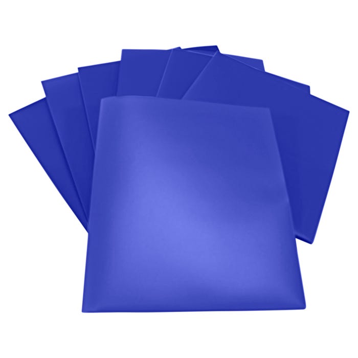 School Smart 2-Pocket Poly Folders, Blue, Pack of 25
