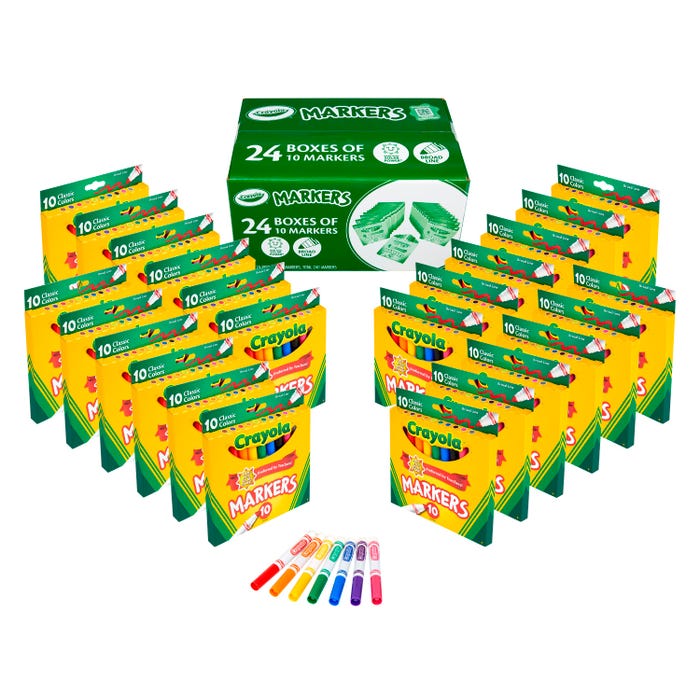 Crayola Broad Line Marker Classpack, 24 Boxes