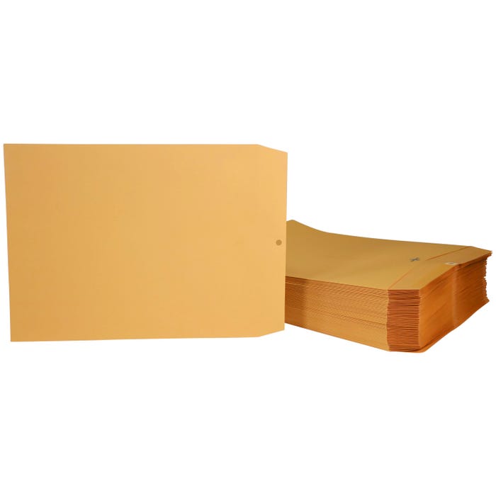 School Smart Kraft Envelopes with Clasp, 11-1/2 x 14-1/2 Inches, Pack of 100