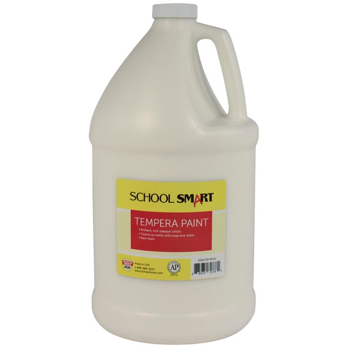 School Smart Tempera Paint, White, 1 Gallon Bottle