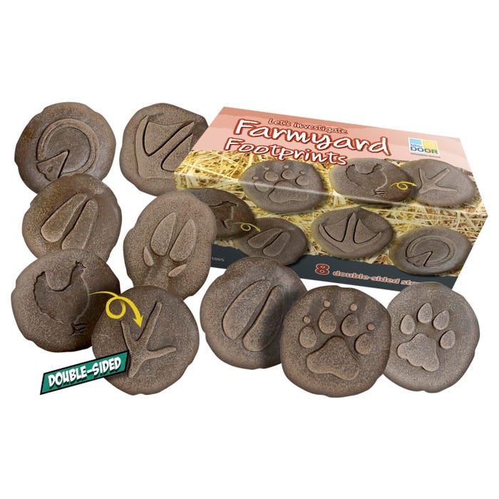 Yellow Door Let's Investigate Farmyard Footprints, Set of 8