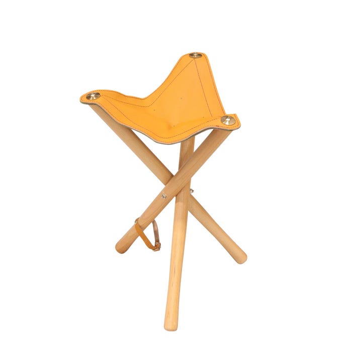 Jack Richeson Traditional Wood Stool, Wood/Leather Seat, 24 Inches