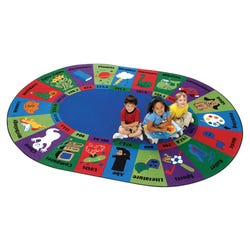 Carpets for Kids Dewey Decimal Fun Rug, 8 Feet 3 Inches x 11 Feet 8 Inches, Oval, Blue, Item Number 088121