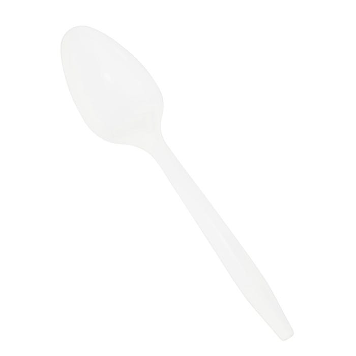 Crystalware Teaspoon, Medium Weight , White, Plastic, Case of 1000