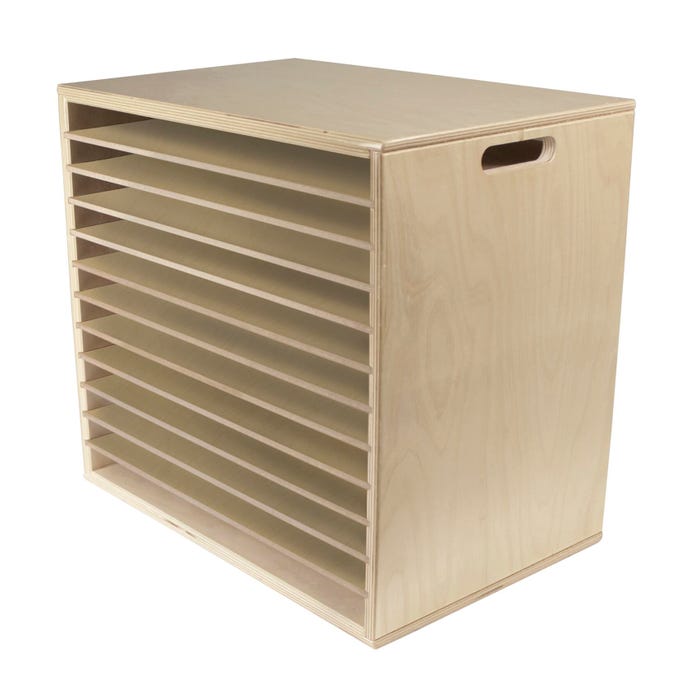 Childcraft Large Wooden Puzzle Storage Rack, 12 Shelves, 18 x 11-3/4 x 16-1/4 Inches