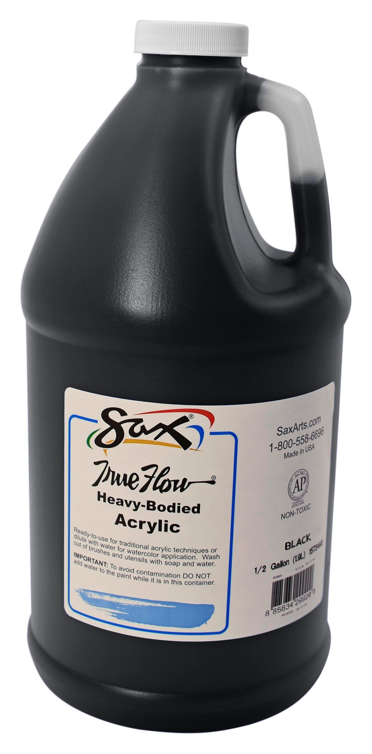 Sax Heavy Body Acrylic Paint, 1/2 Gallon, Mars Black Item Number 1572446