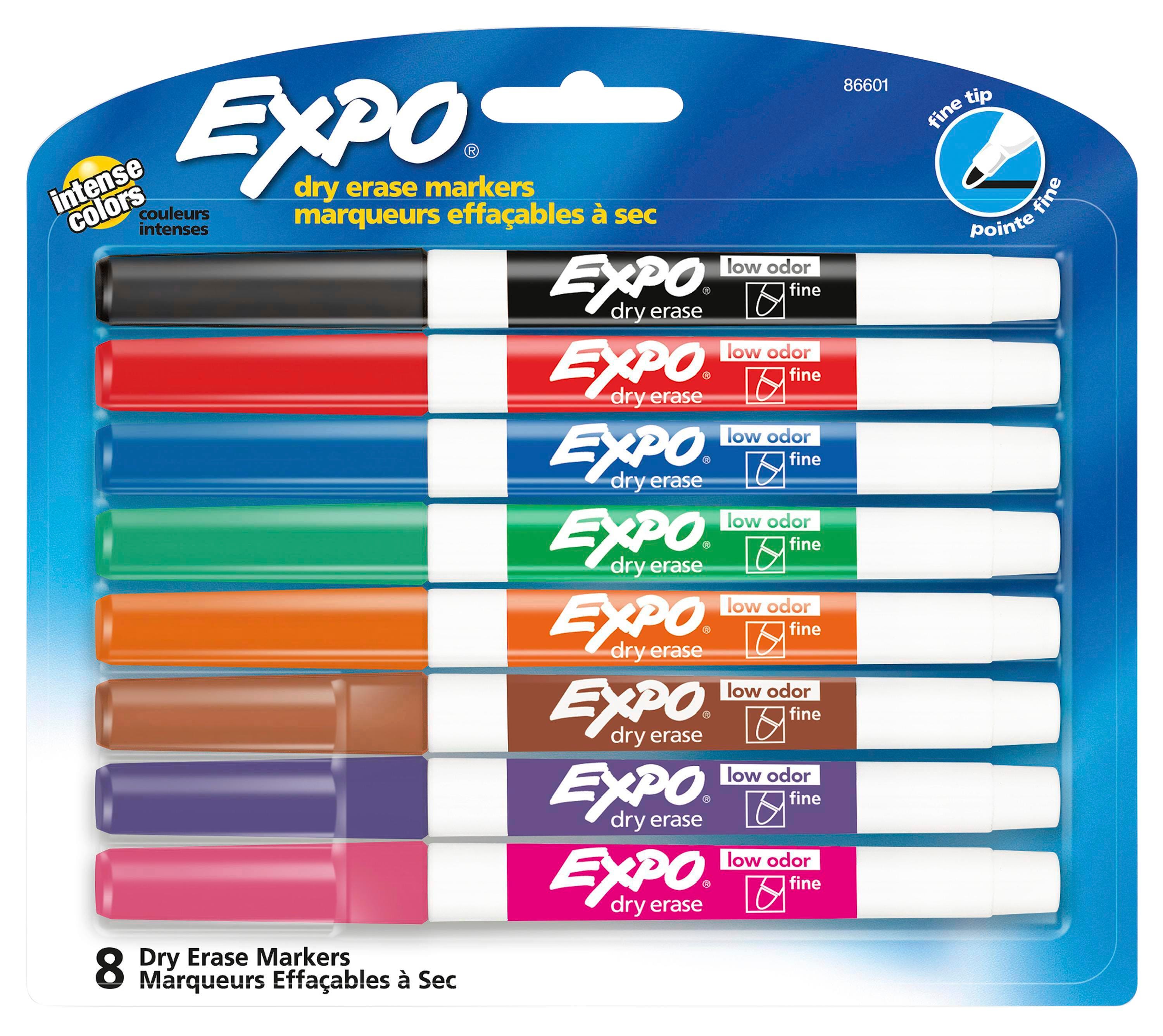 Image for EXPO Low Odor Dry Erase Markers, Fine Tip, Assorted Colors, Set of 8 from School Specialty
