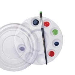 School Smart Plastic Paint Palette with Lid, 7 Inches, Pack of 12 085860
