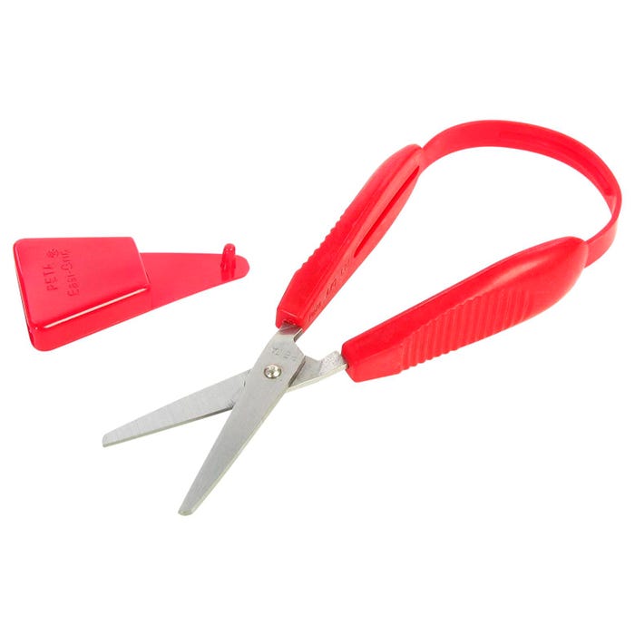 PETA Mini Easi-Grip Scissors, Stainless Steel Blade, Maroon/Red