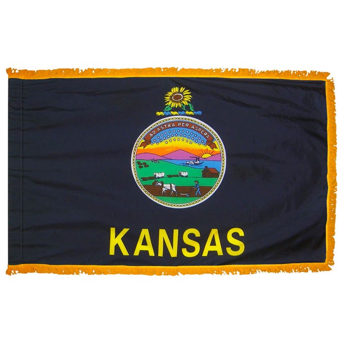 Annin Kansas State Flag, Nylon, Indoor, 3 x 5 Feet