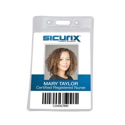 SICURIX Vertical Badge Holders, 2-1/2 x 3-1/2 Inches, Vinyl, Clear, Pack of 50 1469426