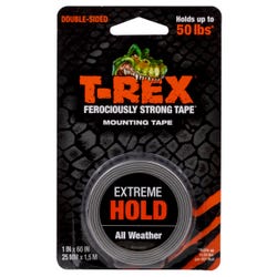 Duck Brand T-Rex Extreme Hold Mounting Tape, 1 Inch x 60 Inches, Black, Item Number 2102997