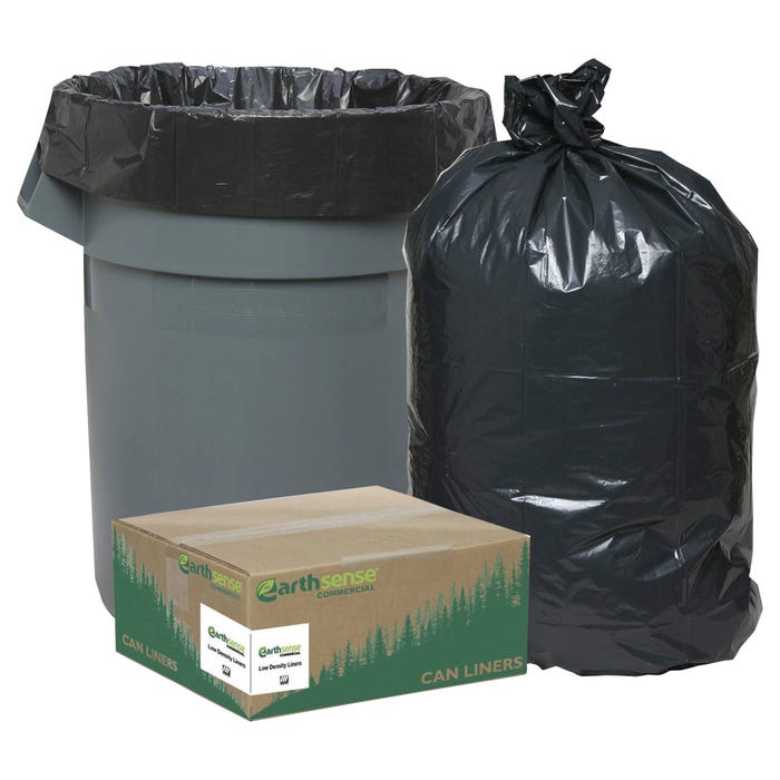 Webster Industries Heavy-Duty Recycled Can Liners, 7 to 10 Gallon, Black, Pack of 500