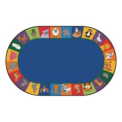 Carpets for Kids KID$Value PLUS All The Animals Seating Rug, 7 Feet 6 Inches x 12 Feet, Oval, Multicolored, Item Number 2102598